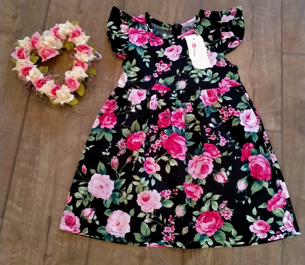 Pink/Black Floral Dress